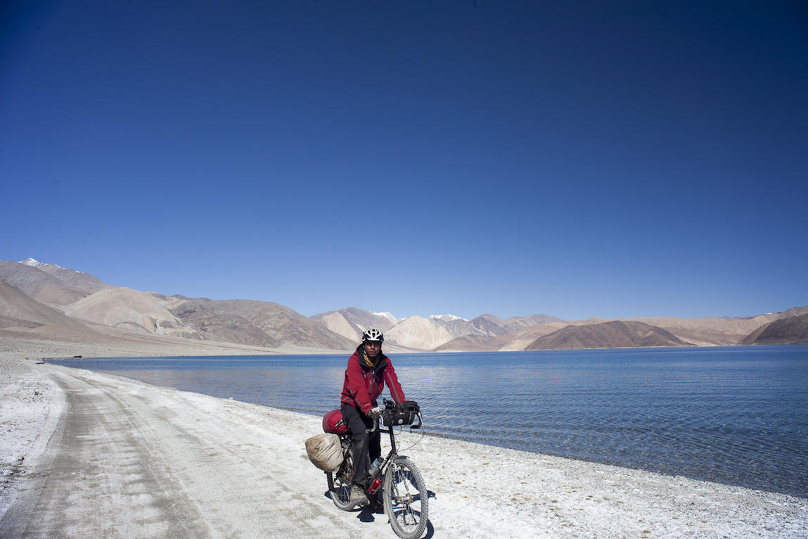 Pangong lake circuit for cyclists.